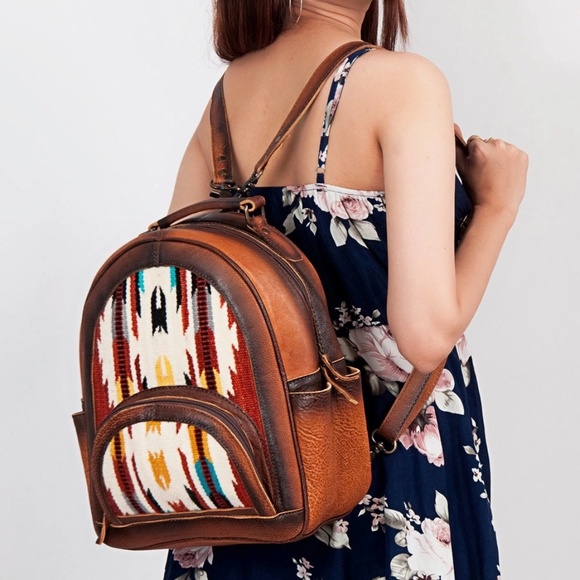 Genuine Western Leather Women backpack purse - Picture 6 of 7